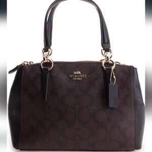 Coach Black and Brown Signature Shoulder Bag